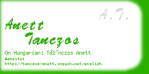 anett tanczos business card